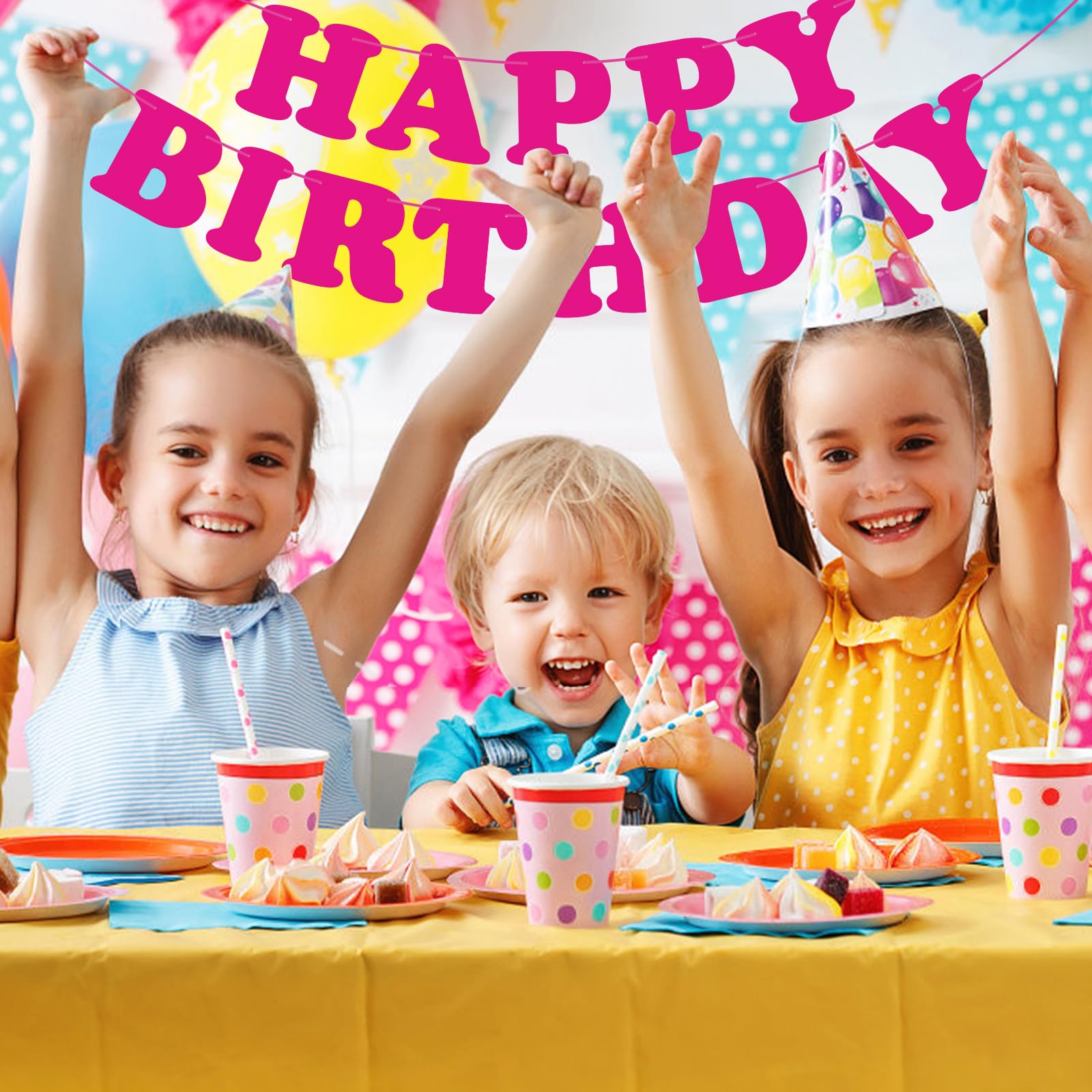 Happy Birthday Luftschlangen – Rosa, Vorbespannt, Party-Dekoration Für Mädchen & Kindergeburtstage