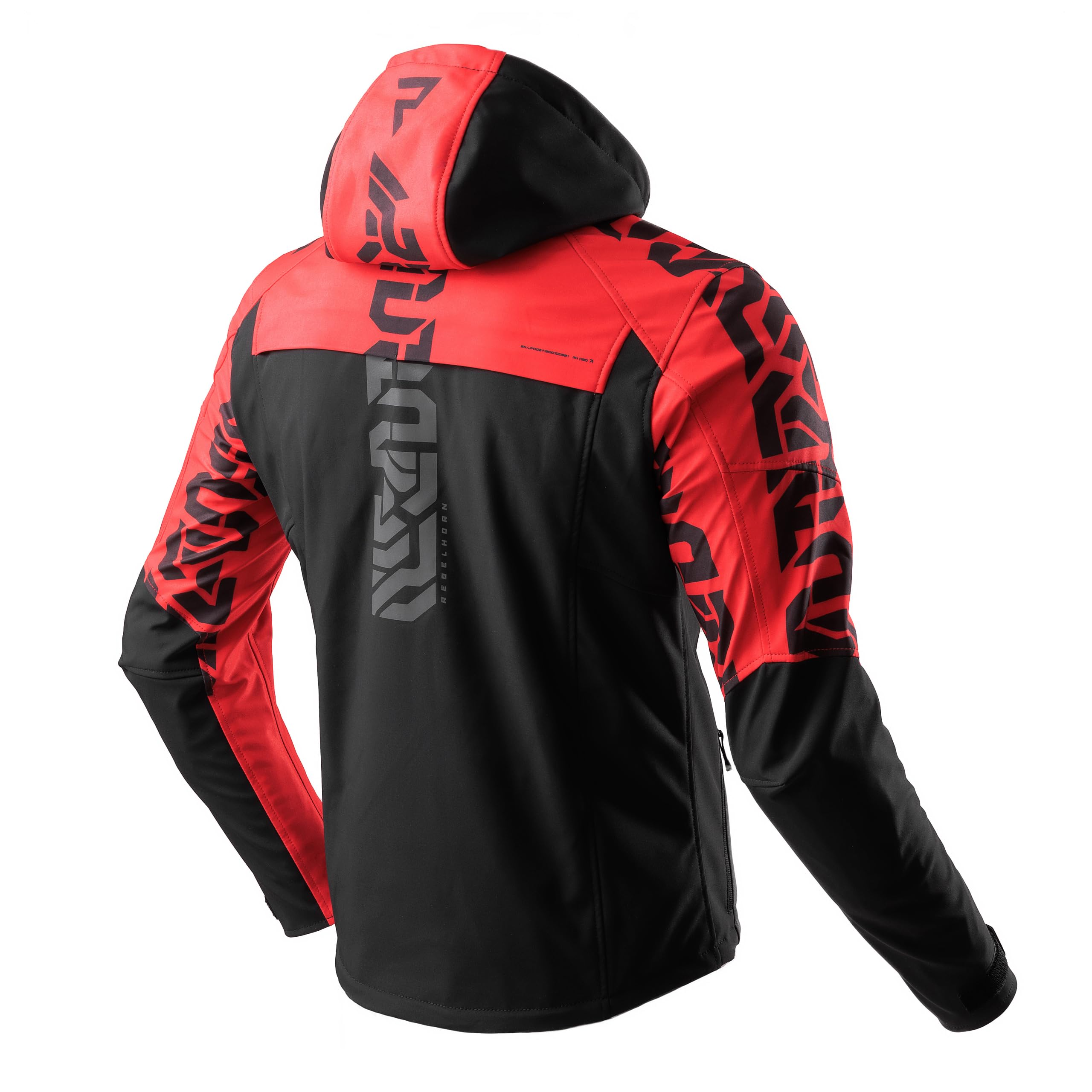 REBELHORN Slash Chaqueta de Moto Hombre | Textil | Softshell con Capucha Extraíble | Protectores de Codos y Hombros Nivel 2 | 6 Canales de Ventilación | Tallas hasta 10XL