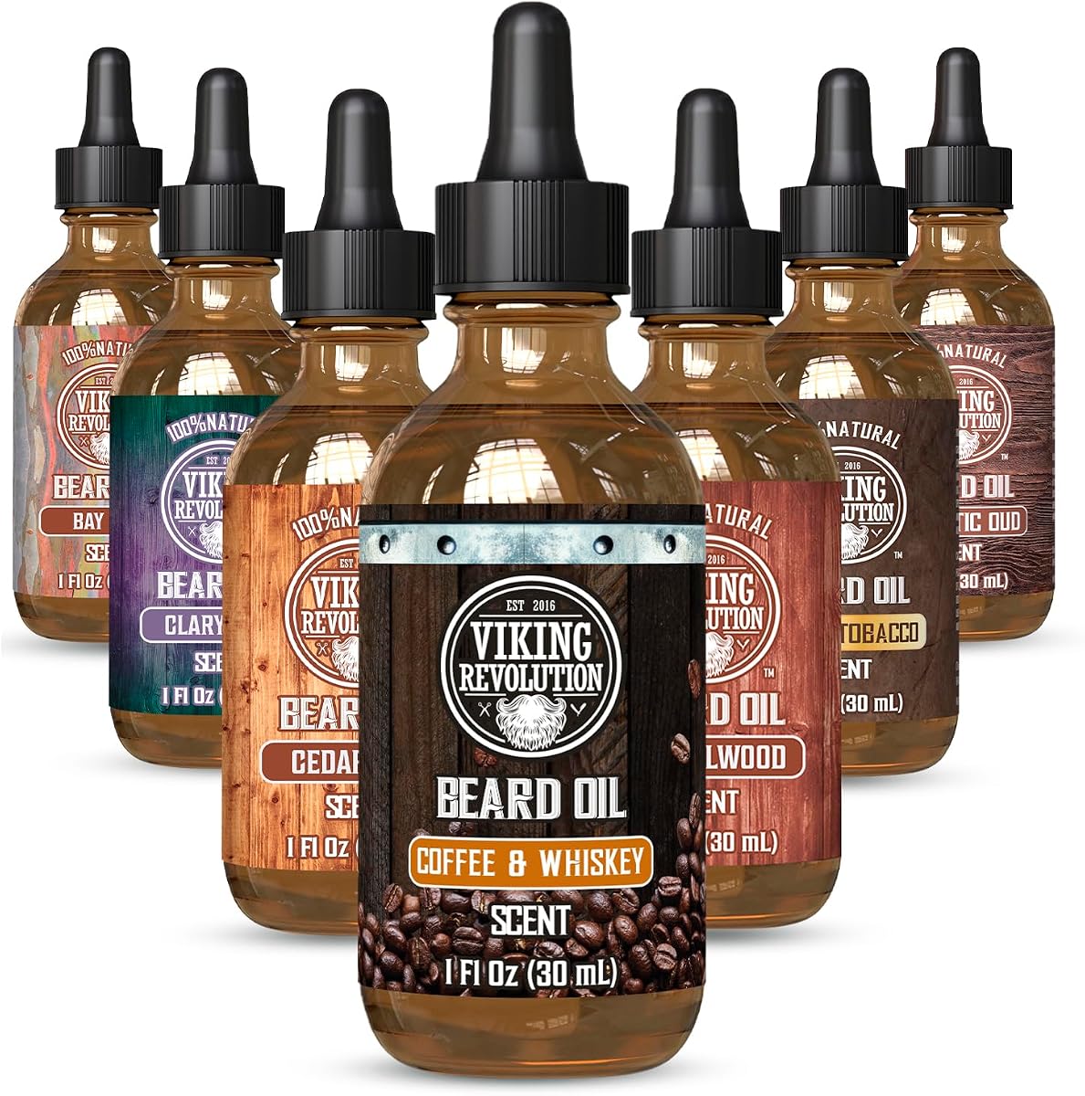 Beard Oil - Coffee and Whiskey - 1 fl oz | 100% Natural Ingredients - Formulated with Argan Oil & Jojoba Oil - Softens Rough Hair & Hydrates Skin - Coffee Whiskey Scent