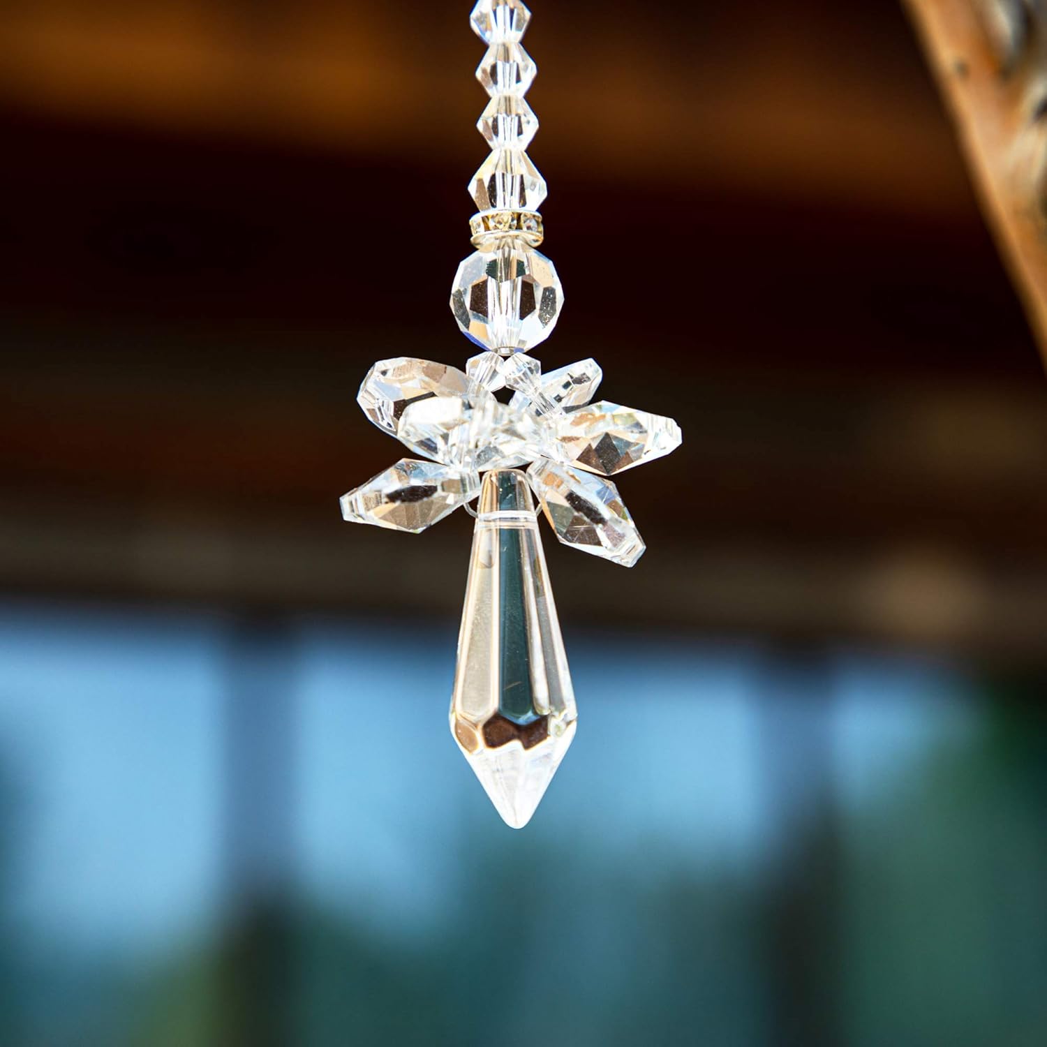 Rainbow Guardian Angel Suncatcher for Mom Crystal Angel Ornaments for Home/Car Decoration & Porch Decor & Hanging Valentines Day Gift (Clear) - Image 4