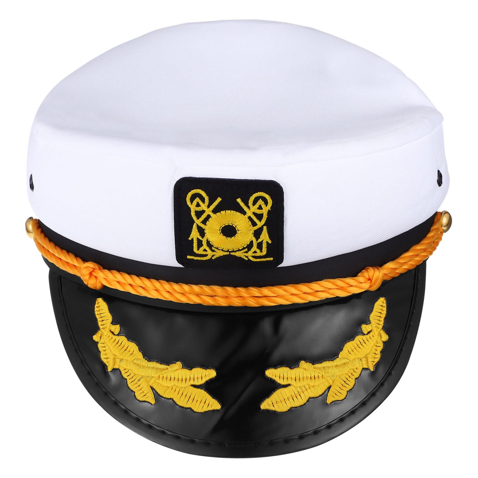 BESPORTBLE Navy Captain Hat Adjustable Sailor Cap for Men and Women Versatile Accessory for Themed Parties Cosplay and Daily Wear Sun Protection with Wide Brim Design