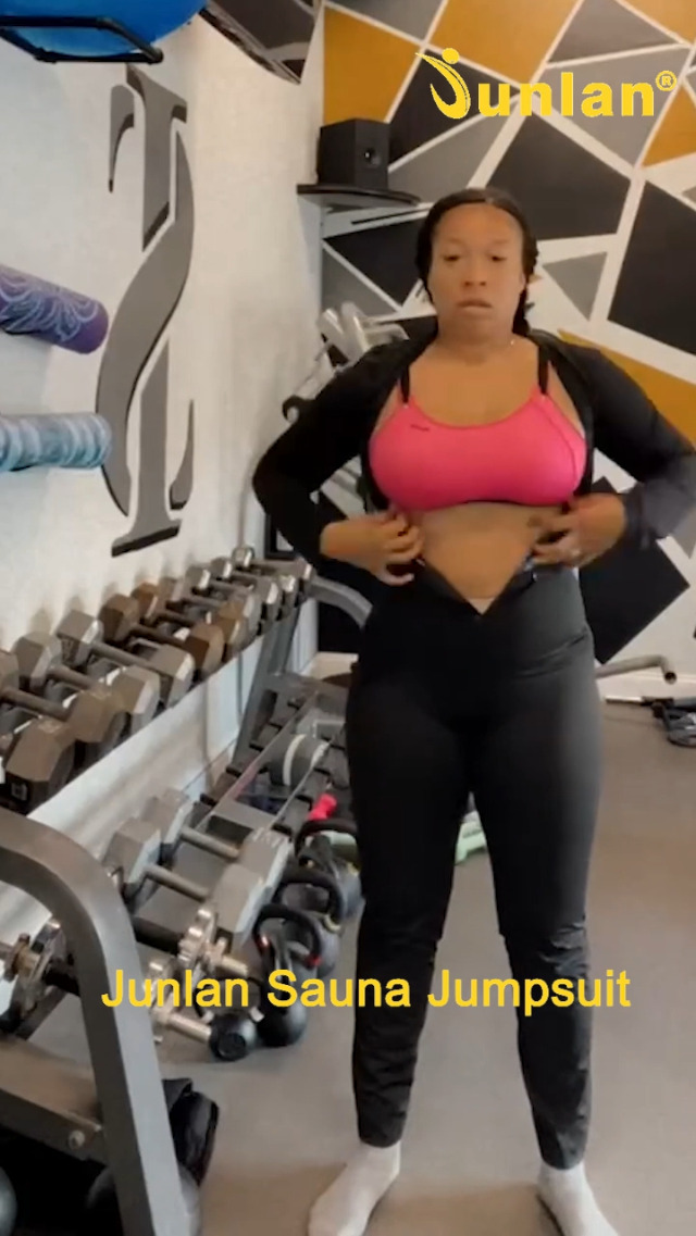 Damen Saunaanzüge Schweiß Ganzkörper Jumpsuit Taillentrainer Bauchweg Shaper DE Damen Saunaanzüge Schweiß Ganzkörper Jumpsuit Taillentrainer Bauchweg Shaper DE