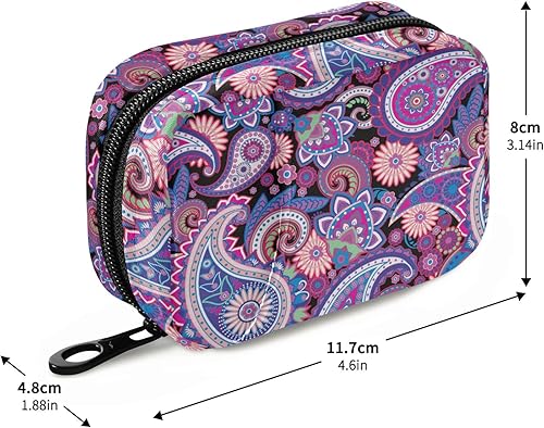 Miniatura 3 de Naanle Pastillero tradicional de flores de cachemira para 7 días, bolsa organizadora de viaje con cremallera, floral, portátil, semanal, tamaño