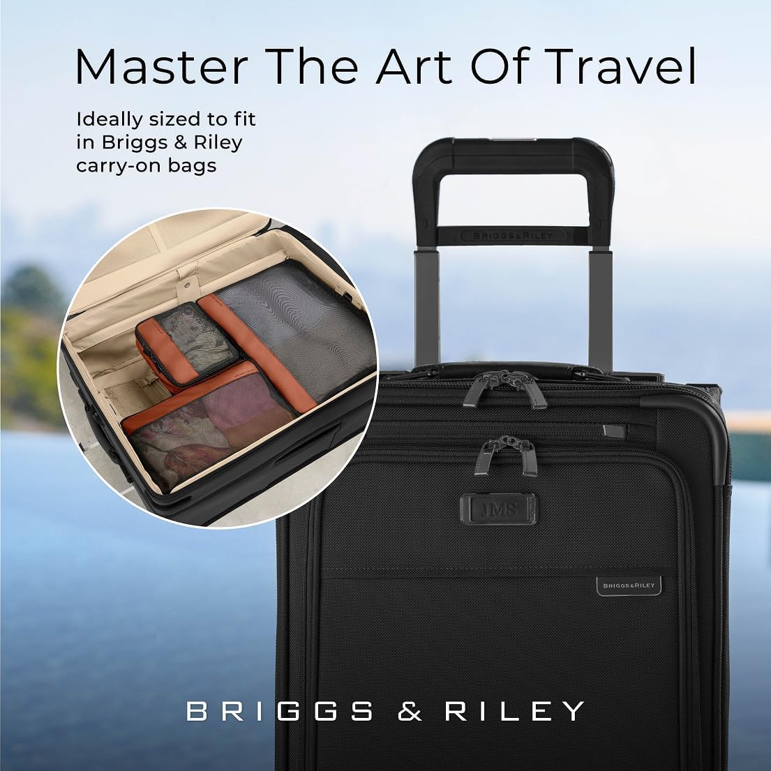 Briggs & Riley Carry On - Set di cubi per imballaggio a compressione, organizer per valigie e bagagli, per donne e uomini, accessori per le vacanze, 3 pezzi, Canyon