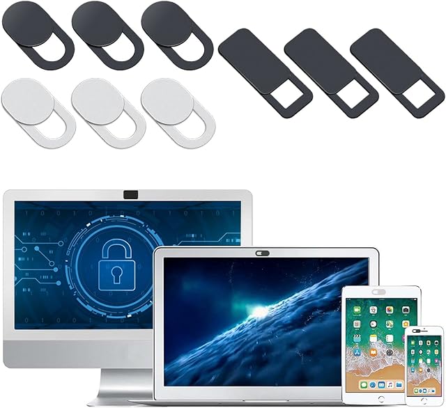 AJOXEL Webcam Cover (9 Pack), 0.027 inch Super Thin Privacy Cover Protects Your Privacy Online Web Camera Cover Slide Suitable for MacBook Pro, Laptops, Computer, Macbook, iMac, iPad, Tablets