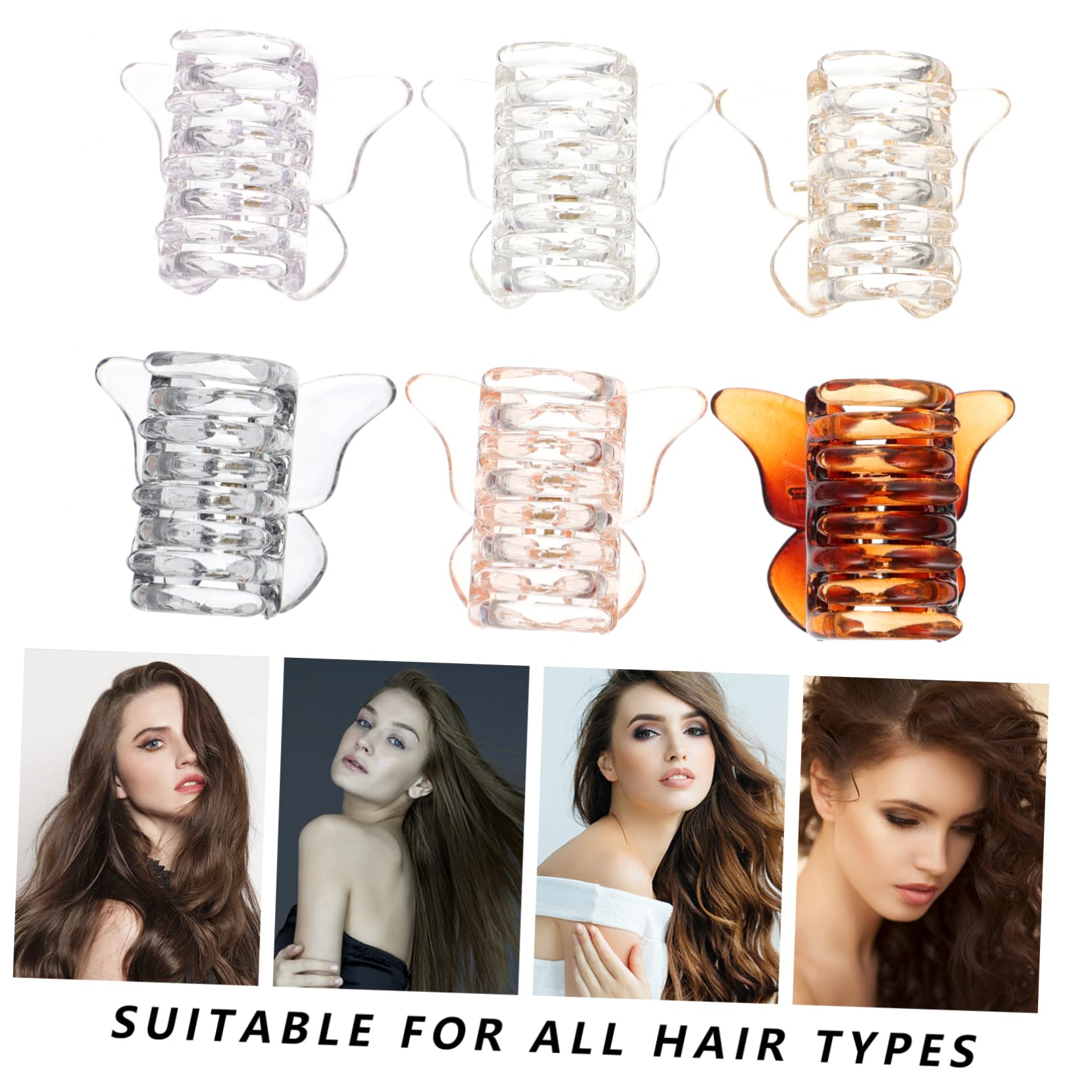 18piezas Clip Cabello Forma De De De Para Mujer Azul Champán Transparente Beige Para Peinados y Ocasiones Cotidianas