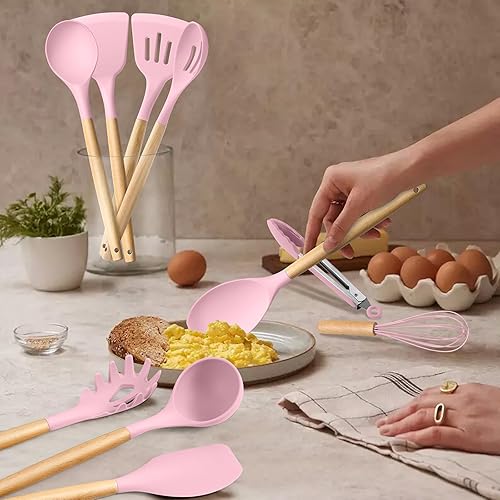 Miniatura 5 de HaWare Juego de utensilios de cocina de 10 piezas (rosa)