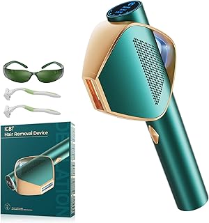21J Depiladora Laser con Tecnología IGBT Fast Flash de 0,8s, Parpadeo Ilimitado Depiladora Luz Pulsada mujer de 600-1200NM, 3 Unique Modes Laser Depilacion Cara, Bikini, Cuerpo, Oro Verde