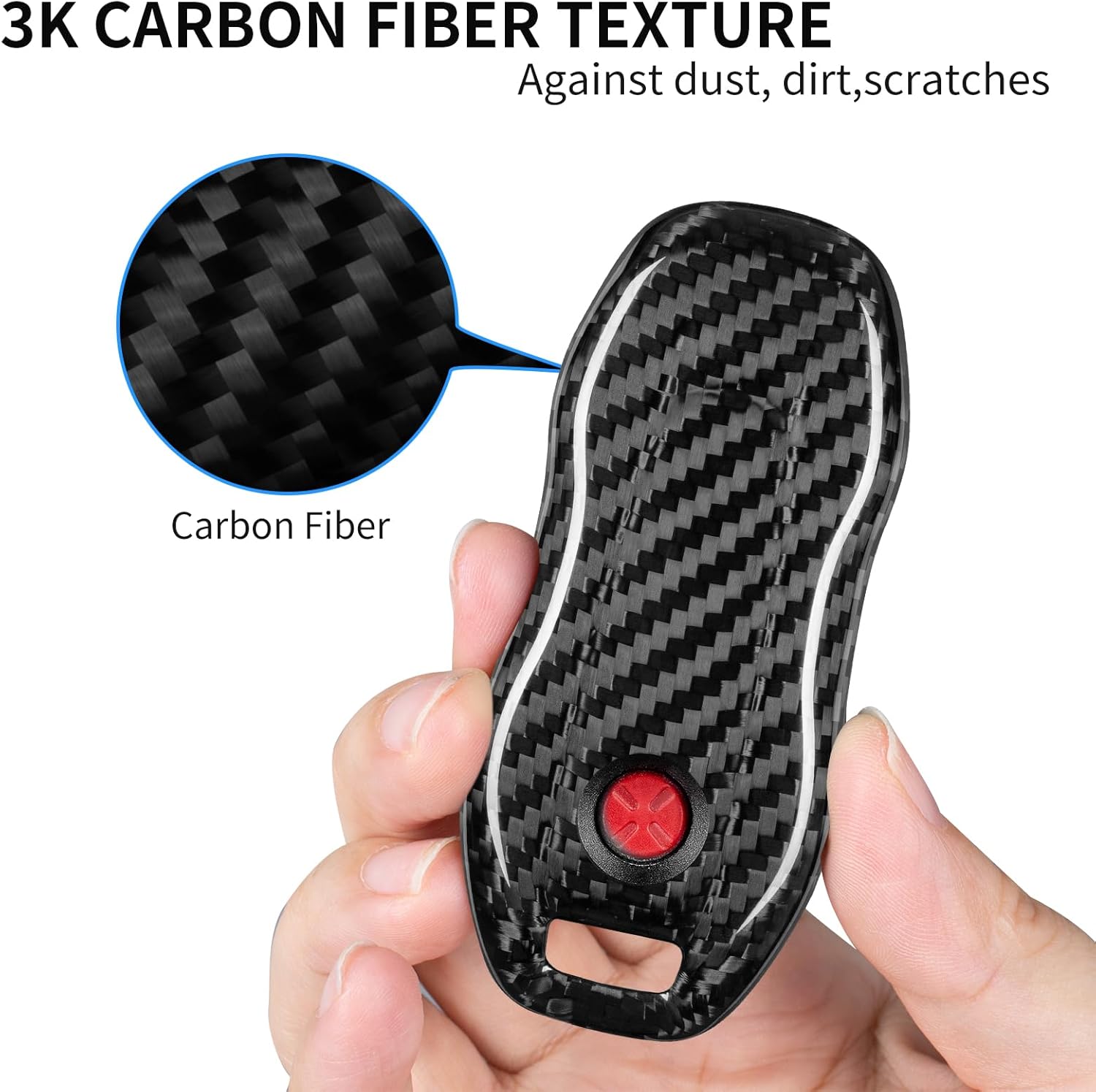 T-carbon Car Key Fob Cover Compatible with Porsche Macan EV Electric 2024/2025, Compatible with Cayenne EV Electric 2026