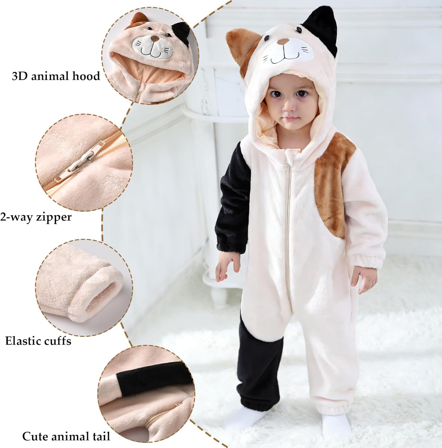 TONWHAR Unisex Baby Animal Halloween Costume Kid's and Toddler's Autumn Winter Outfits Jumpsuit - Image 2
