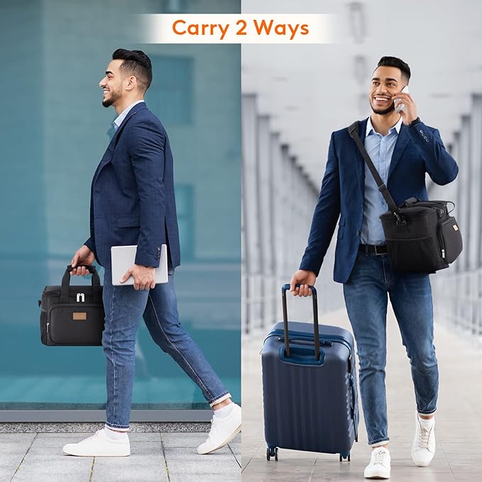 The Lifewit Large Lunch Bag Insulated Lunch Box is designed to offer efficient food storage with its ample 15-liter capacity, which can accommodate up to 24 cans. Its dark blue design makes it a stylish choice for both men and women, suitable for work, picnics, and other outdoor activities. The lunch bag's soft cooler construction ensures that it remains lightweight yet durable.