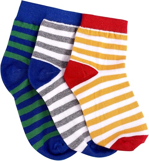 FOOTPRINTS Organic cotton Kids Socks - Pack of 3 Pairs - Stripes