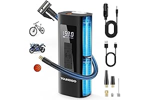 YOUNGDO Portable Bike Pump with Gauge—Perfect for Cars, Bikes, and More