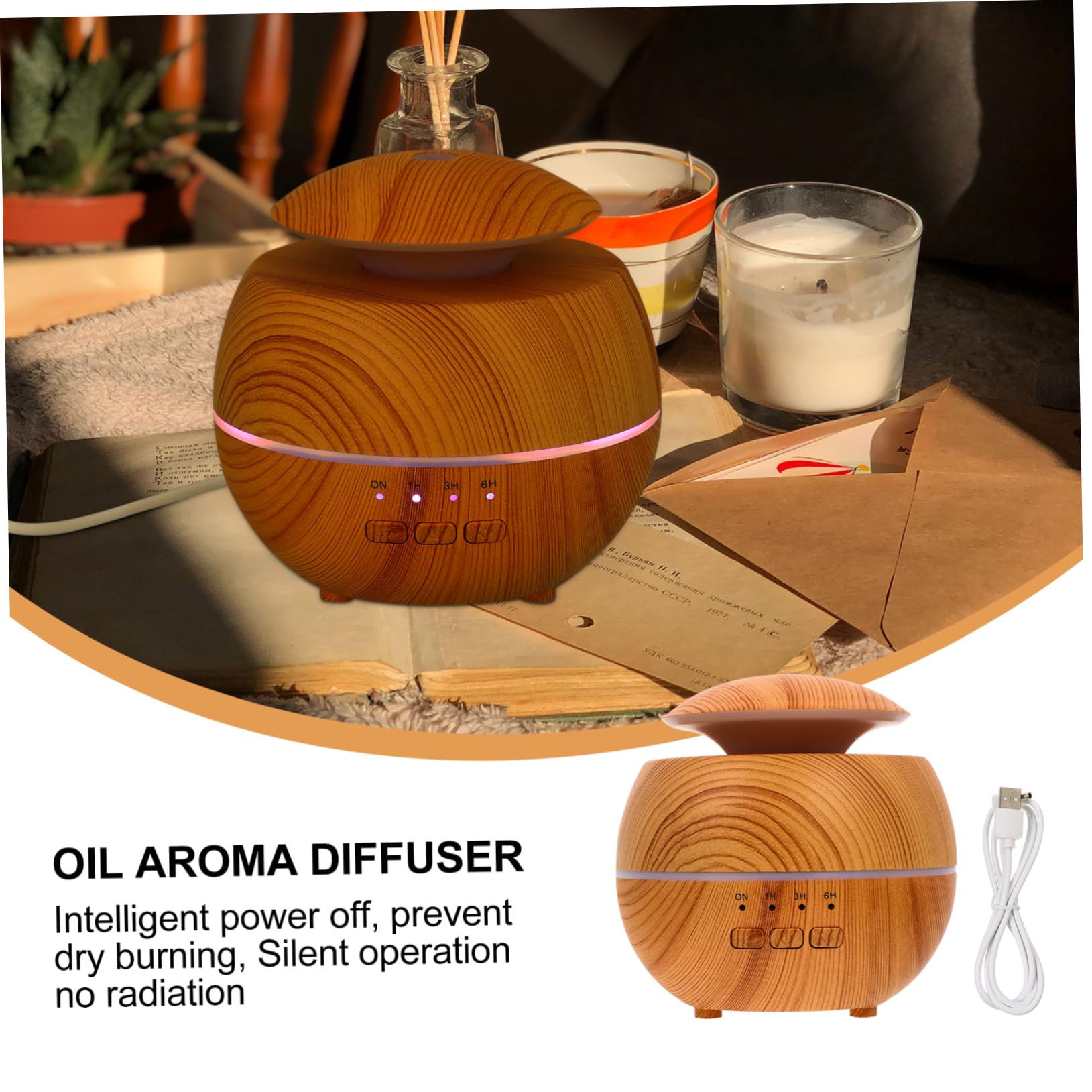 Diffusore Olii Essenziali 120ml Arancia con Luce LED