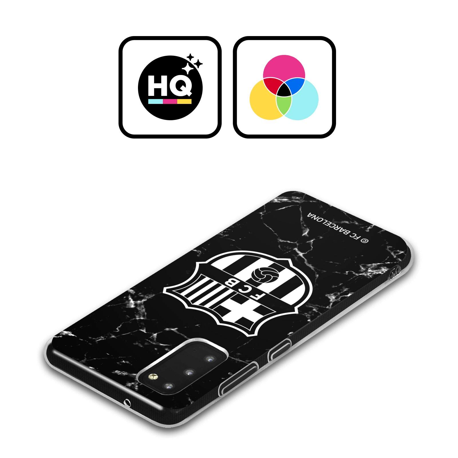 Head Case Designs Licenza Ufficiale FC Barcelona Marmoreo Nero Modelli Cresta Custodia Cover in Morbido Gel Compatibile con Samsung Galaxy A55 5G