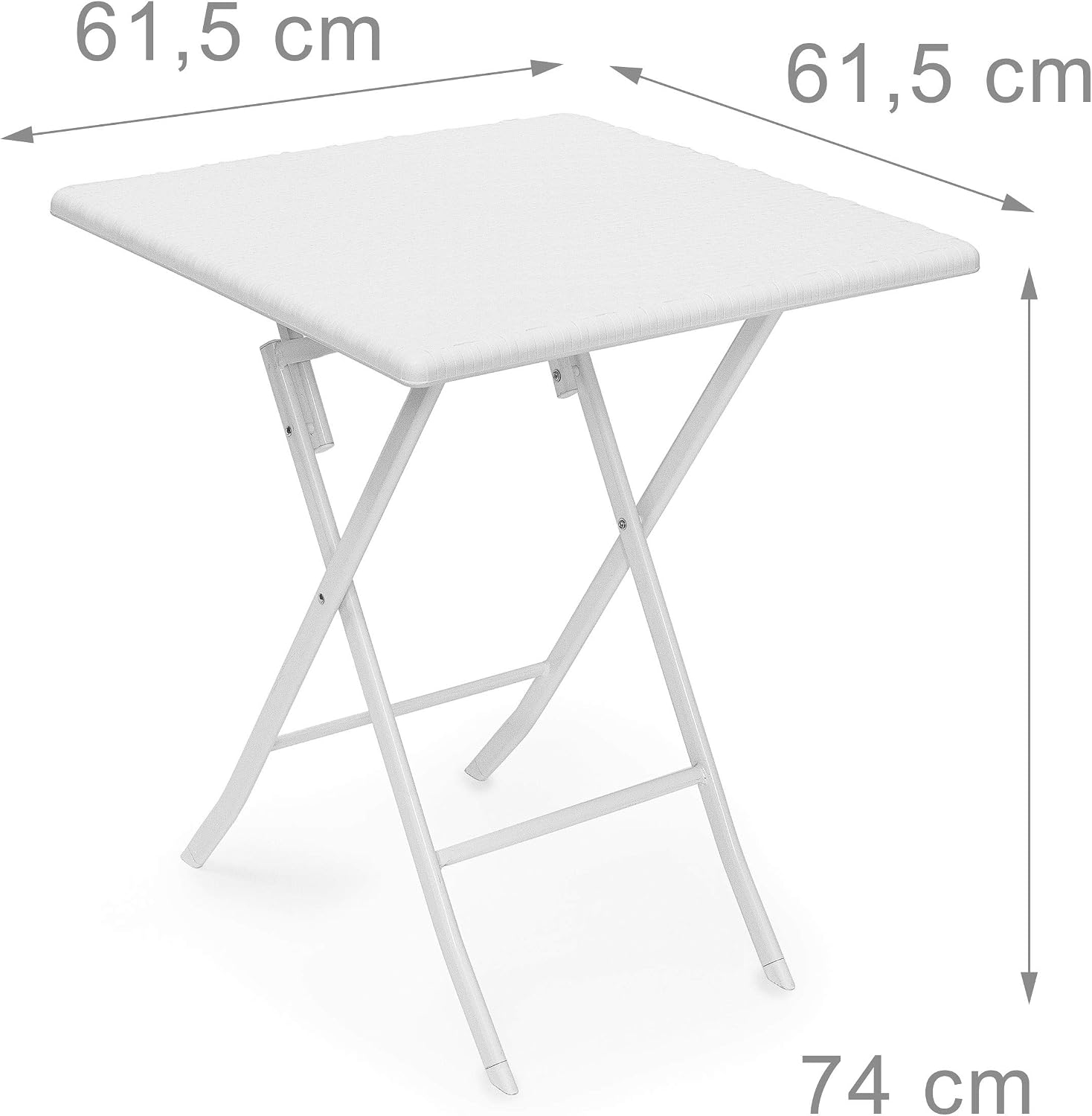 Relax Days Garden table foldable Bastian square folding table, white, 61.5 x 61.5 x 74 cm, 10020057_431 - Image 5