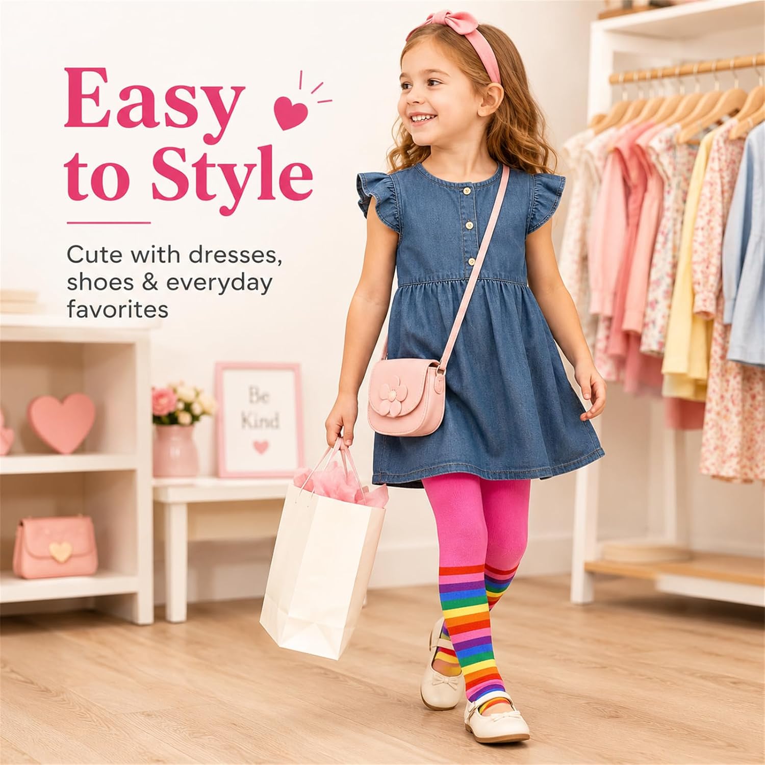 VIKITA Girls tights Cotton Leggings in Spring fall winter stripe socks for girls 3-8 years