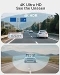 Dash Cam 4K Ultra HD, Front Dash Camera for Cars Built-in GPS, 5.8GHz WiFi, APP Control, 3.2" IPS Screen, Night Vision, Wide Angle, WDR, 24H Parking Mode,Included 64GB Card and 48W 2- Port Car Charger