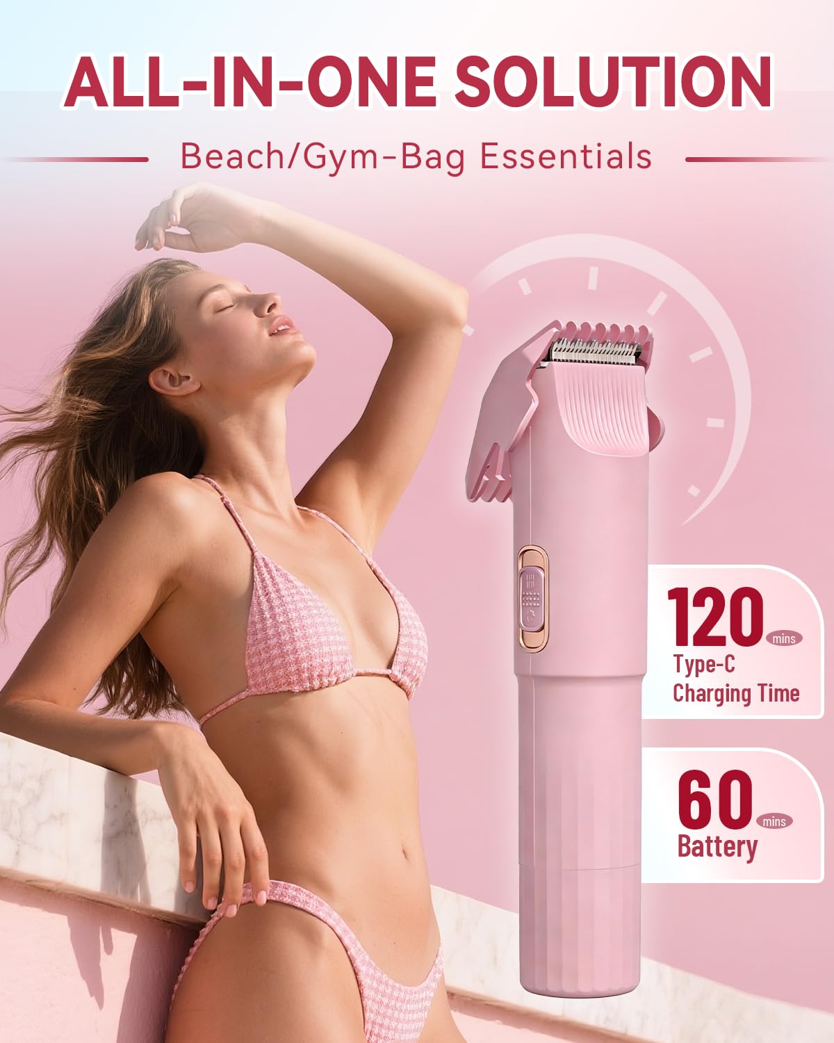 DERMAWAVE Rasoio elettrico per bikini da donna, a doppia testa, per peli pubici e rasoio 2.0