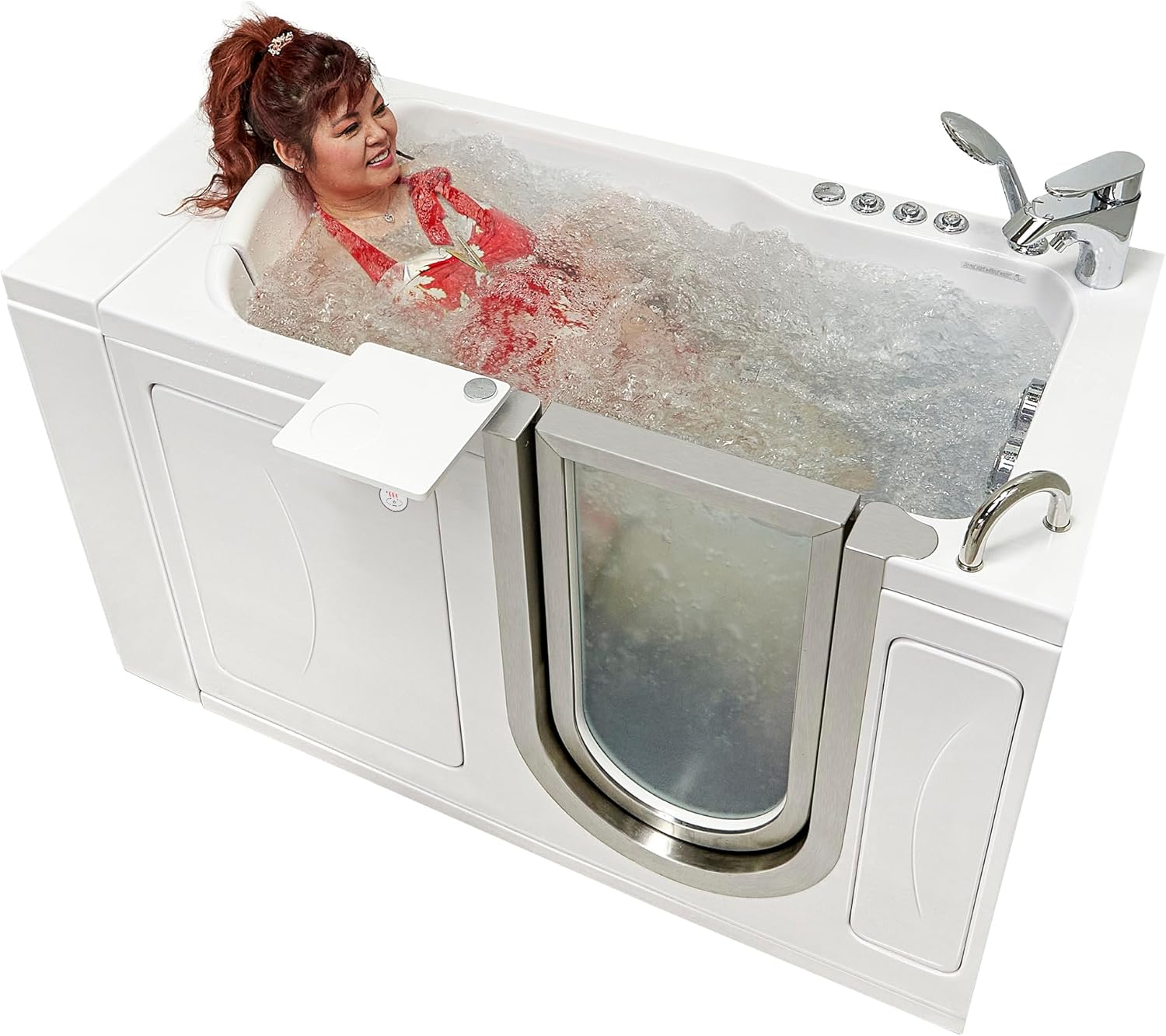 Ella Petite 28"x52" Acrylic Air and Hydro Massage Walk-In Bathtub with ...