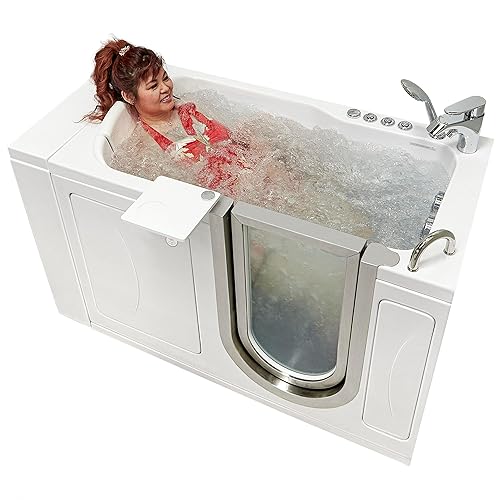 Ella Petite 28"x52" Acrylic Air and Hydro Massage Walk-In Bathtub