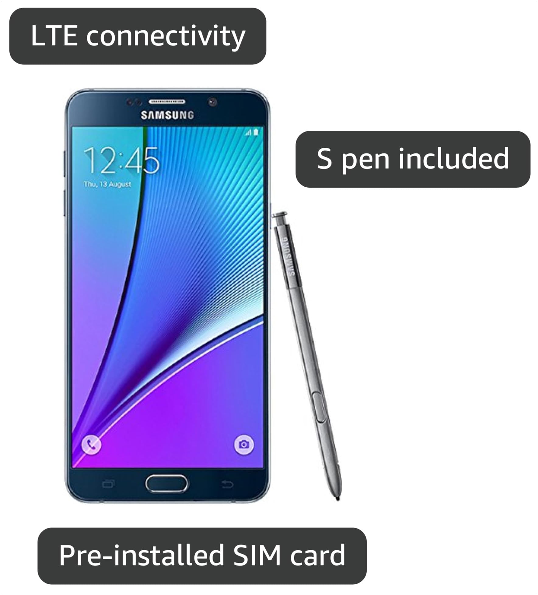 Amazon.com: SAMSUNG Galaxy Note 5, Black 32GB (Verizon Wireless