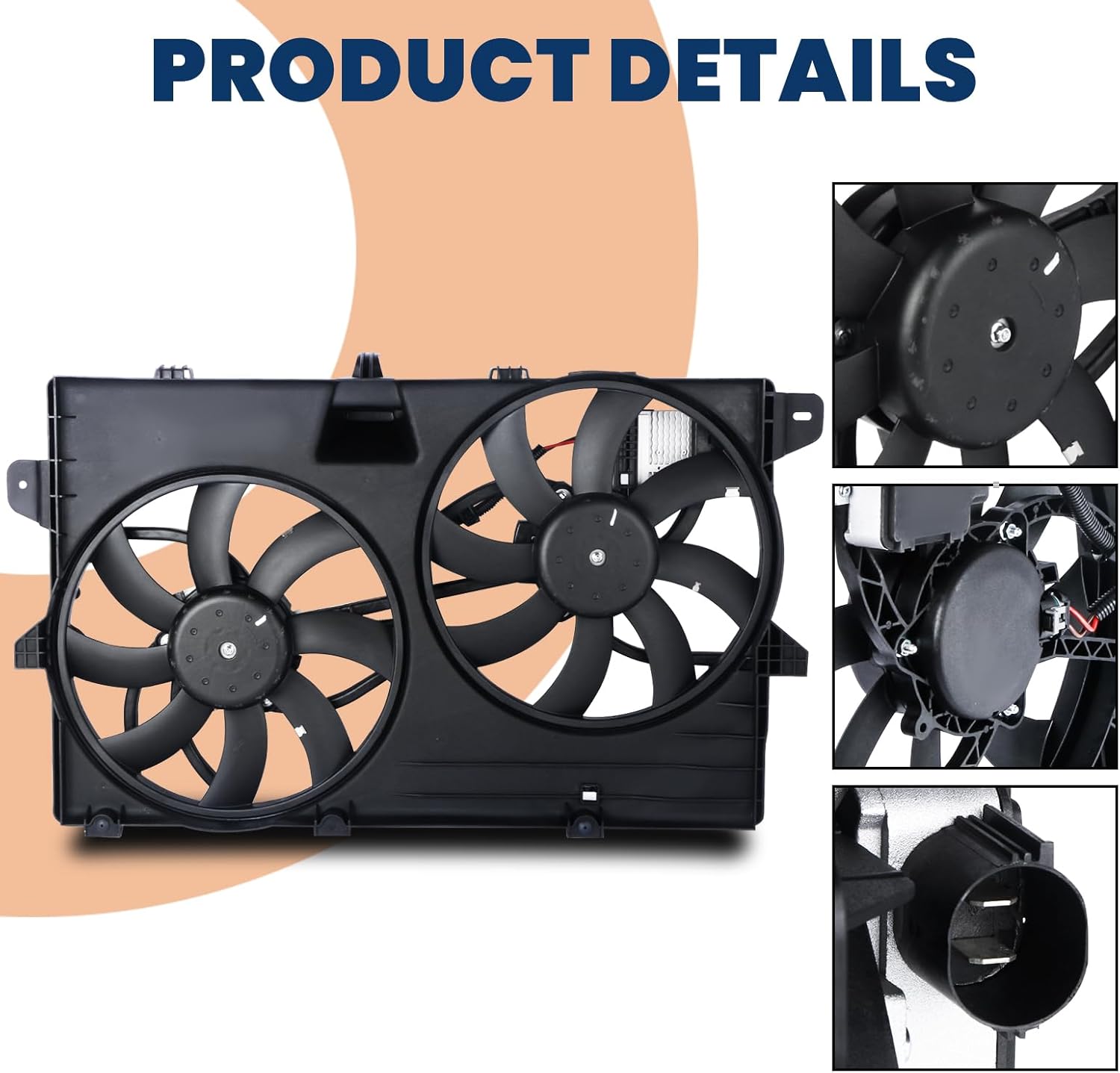 KUIPERAUTO A/C Condenser Radiator Cooling Fan Assembly 621-392 7T4Z8C607A FO3115177 Compatible with 2007-2015 Ford Edge Compatible with 2007-2015 Lincoln MKX Pickup Truck