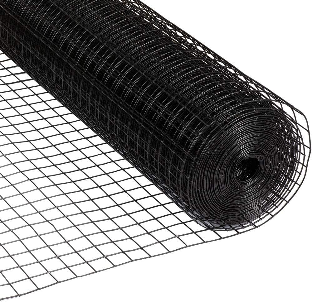 Fencer Wire 16 Gauge Black Vinyl Coated Welded Wire Mesh Size 0.5 inch by 0.5 inch (4 ft. x 50 ft.)