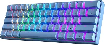 HK GAMING GK61 60% v3 | Hotswap Mechanical Gaming Keyboard | 61 Keys Multi Color RGB LED Backlit for PC/Mac Gamer | US Layout Blue, Gateron Optical Brown