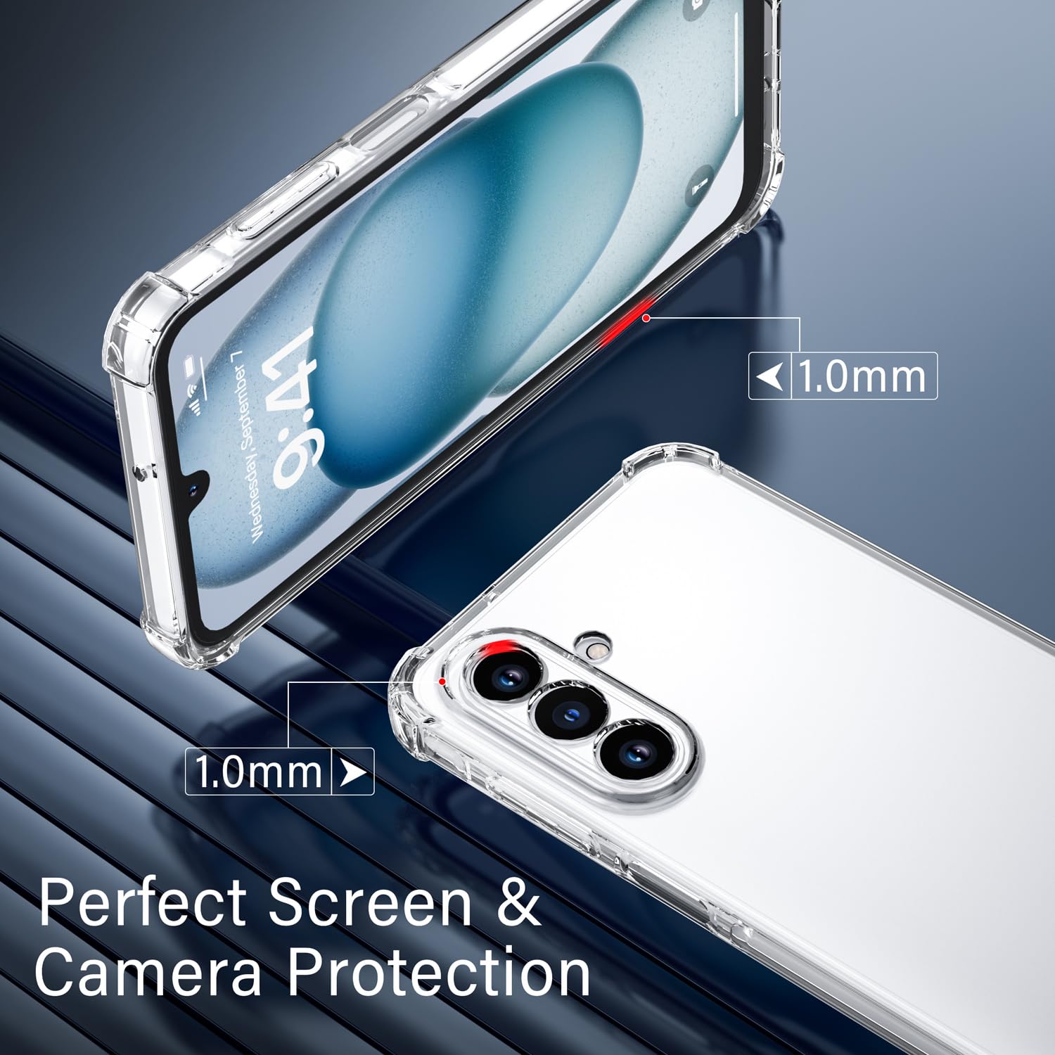 XINYEXIN Custodia per Xiaomi Redmi 15 5G/4G con 2 Pezzi Pellicole Protettive in Vetro Temperato – Trasparente Cover Morbida in TPU con Angoli Airbag, Antiscivolo