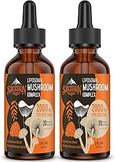 Liposomal Mushroom Complex Drops 2000 MG - 20 Organic Mushroom Extracts - Advanced Liquid Formula for Immunity, Cognitive and Memory - Lions Mane Supplement, Reishi, Cordyceps, Chaga, 60 Servings