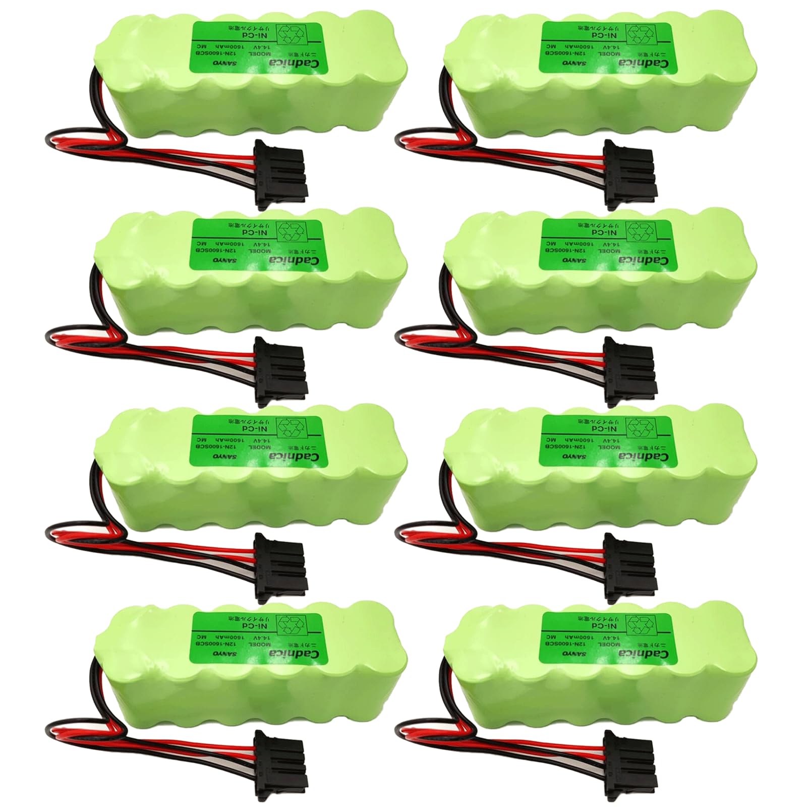 8-Pack 12N-1600SCB 1600mAh 14 4V with Plug Rechargeable Battery Replace for OKUMA OSP-P200M System