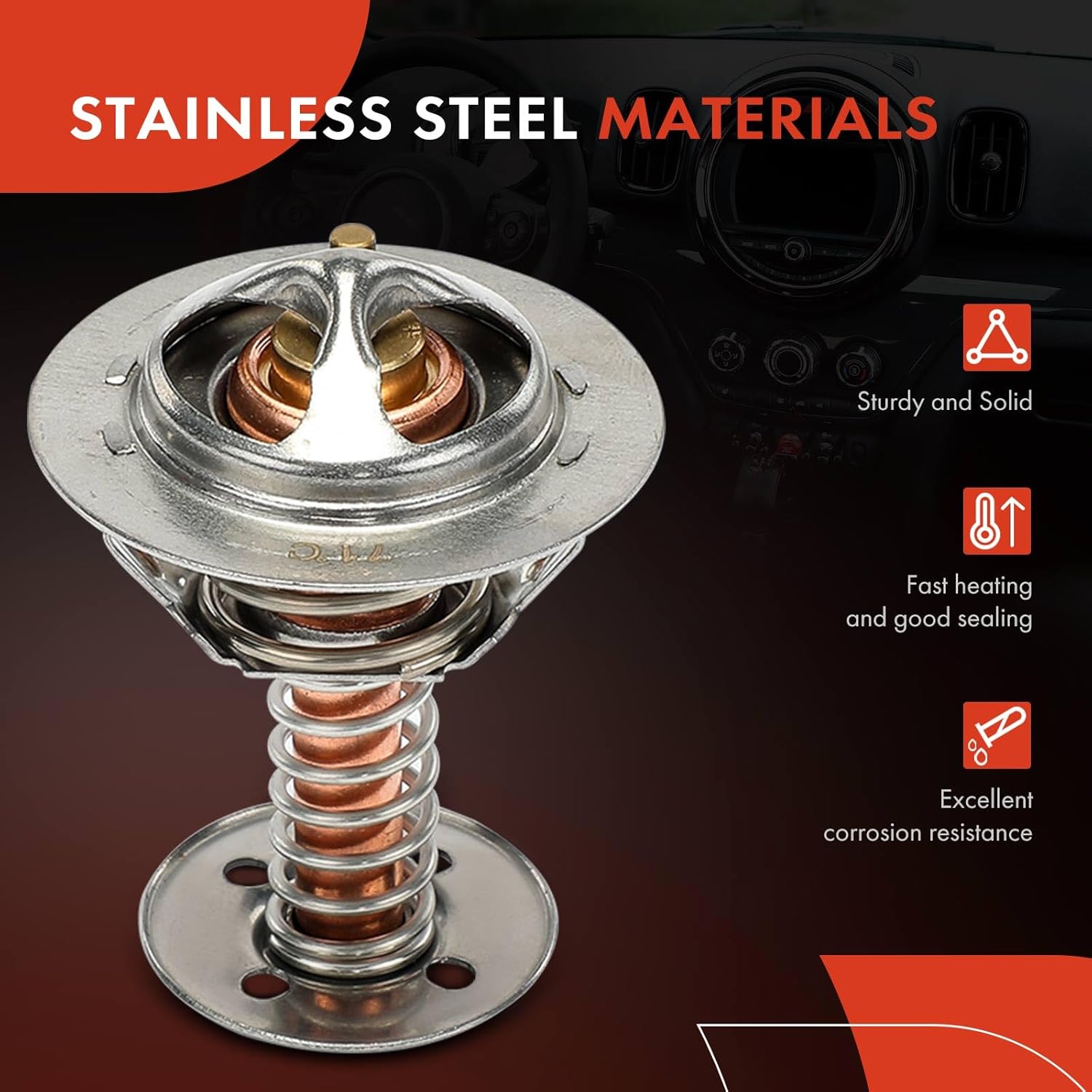 A-Premium Engine Coolant Thermostat Housing Assembly Compatible with GM LS1 LS2 LS7 1997-2008 Engine Thermostat, Black Aluminum, Straight, with 160° Thermostat and 2 Bolts