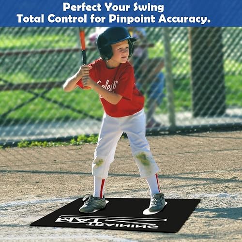 Miniatura 4 de Alfombrilla de béisbol con guía de postura  23.6 x 35.4 pulgadas, alfombrilla de bateo portátil para entrenamiento de béisbol y softbol,