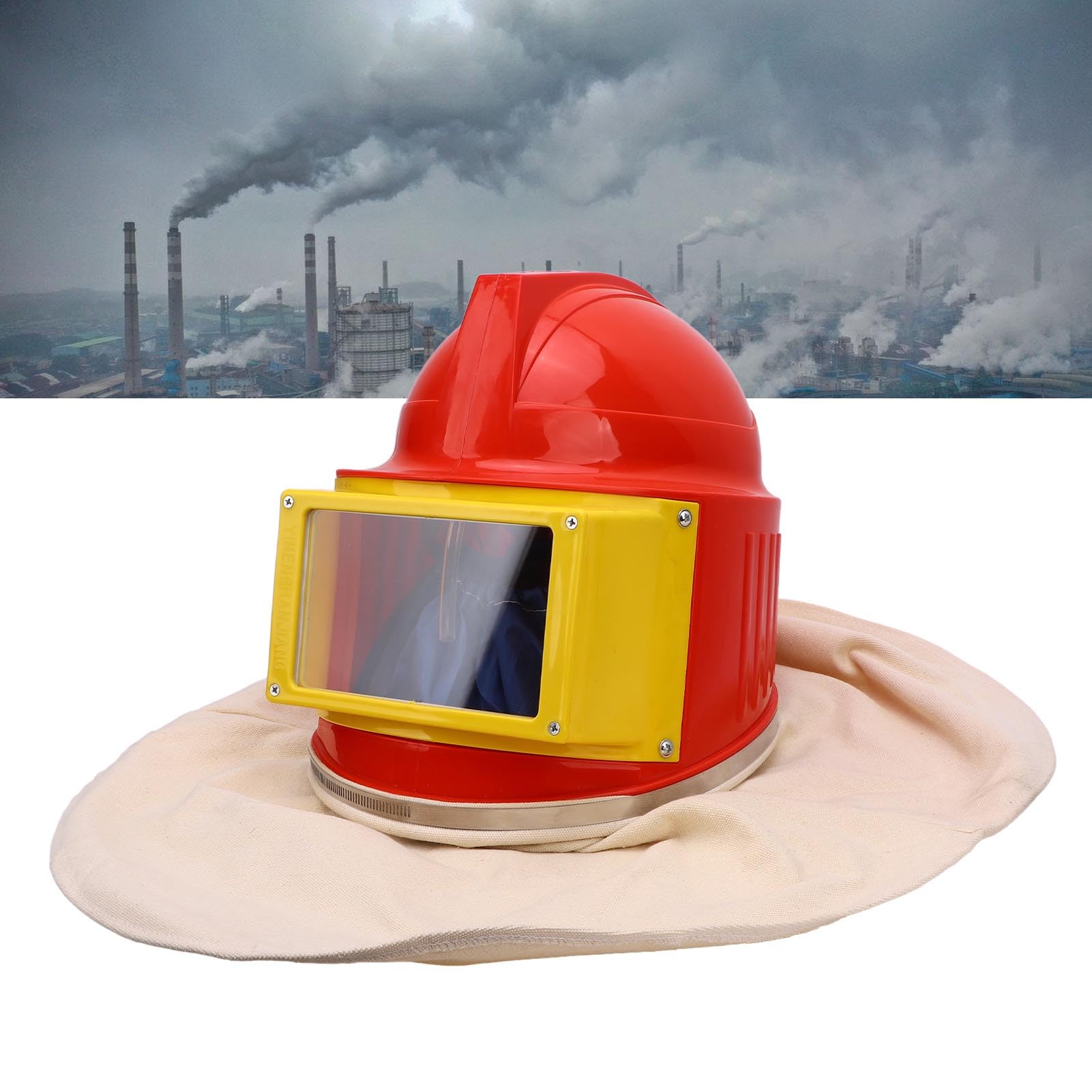 FILFEEL Casco per Sabbiatrice con Lenti a Doppio Strato e compatibilità con l'alimentazione - Protezione per Cappuccio per Sabbiatura per Lavori di Rimozione di Vernici, Preparazione e Applicazioni