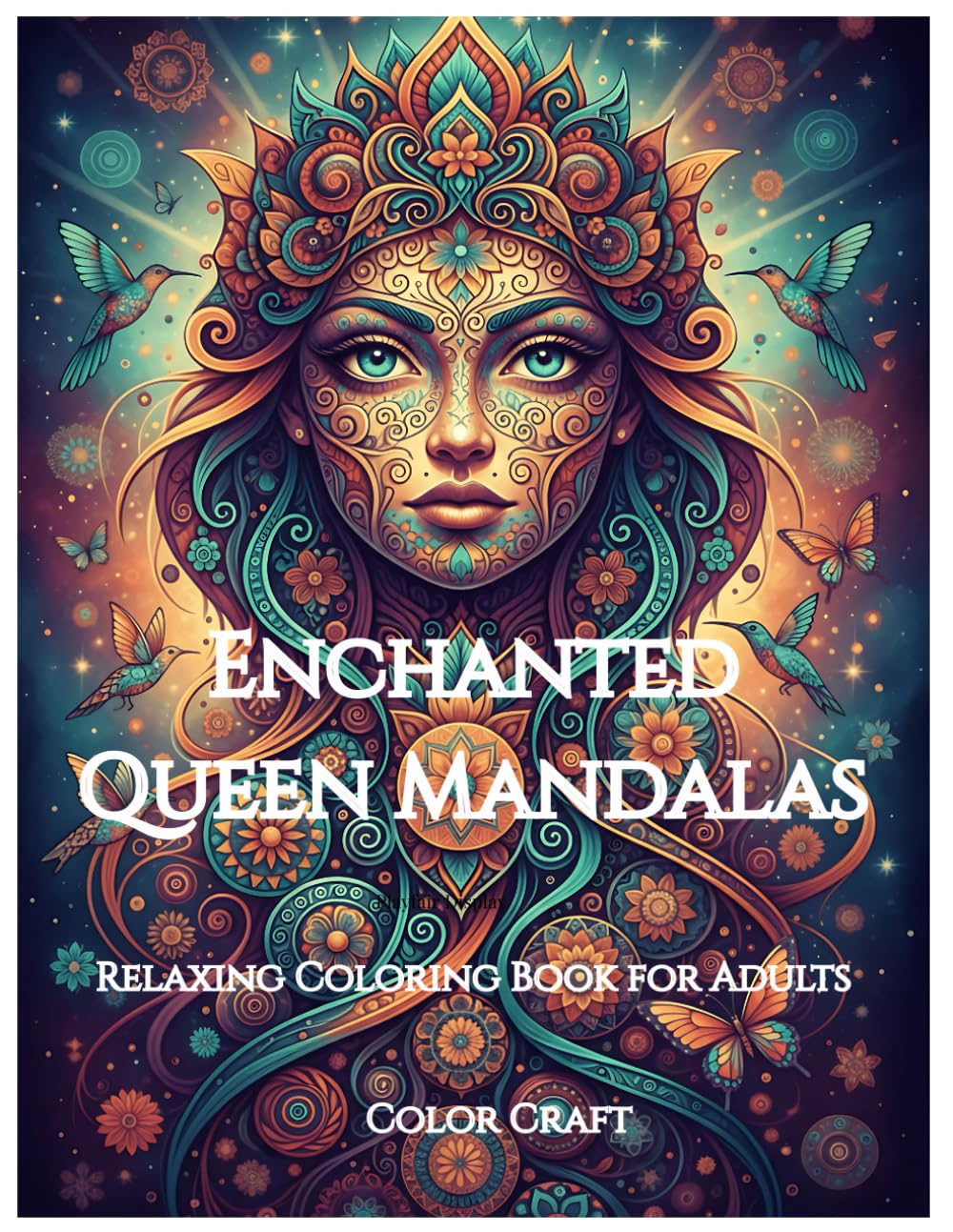 Enchanted Queen Mandalas: Relaxing Coloring Book for Adults