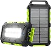 Solar Power Bank 10000 mAh PD 15 W Portable Solar Charger USB C Outdoor Waterproof External Battery with LED Light and 3 Outputs for Tablets Smartphones Outdoor Camping and More Green