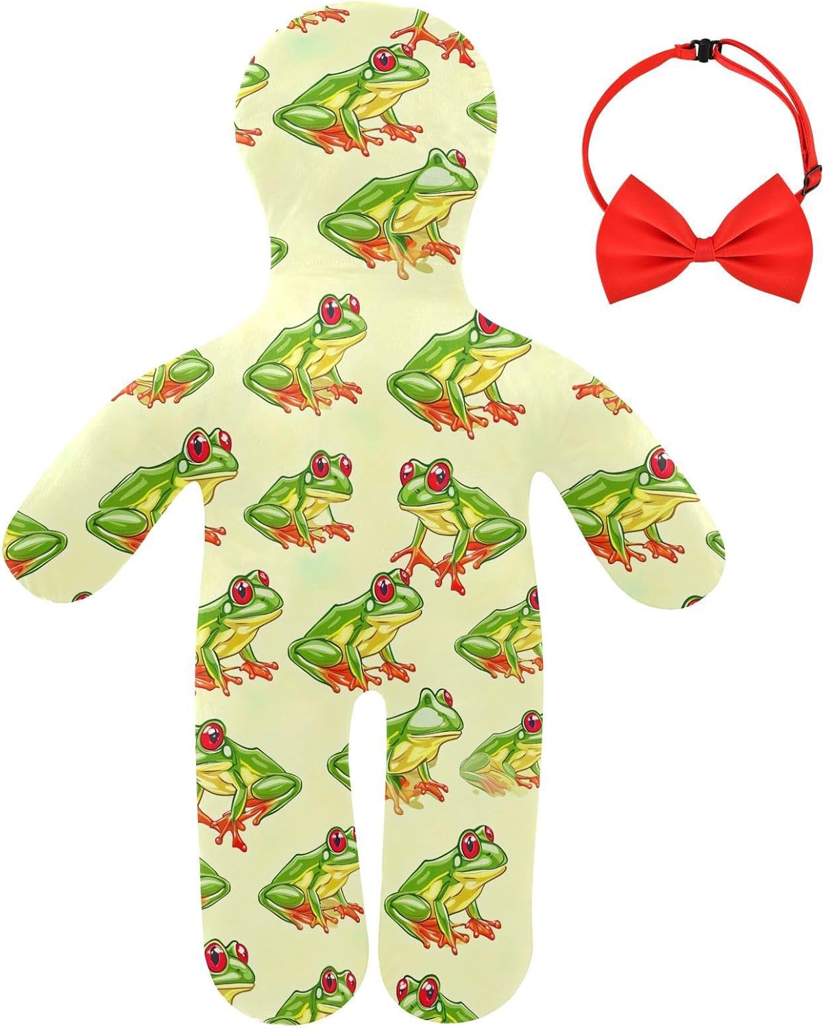 Cute Frog Human-Shaped Pillow Soft Body Pillows Washable Velvet Pillows for Anxiety Relief Sleeping Cuddling & Support