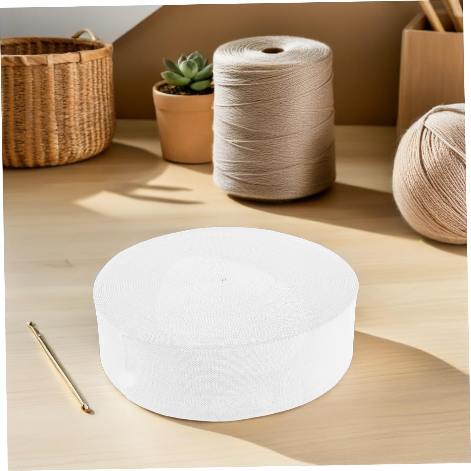 Housoutil Coser Bandas Elásticas Banda Elástica de Punto de Alta Elasticidad de Rollo Grueso de Cinturillas Puños y Ropa de Bricolaje