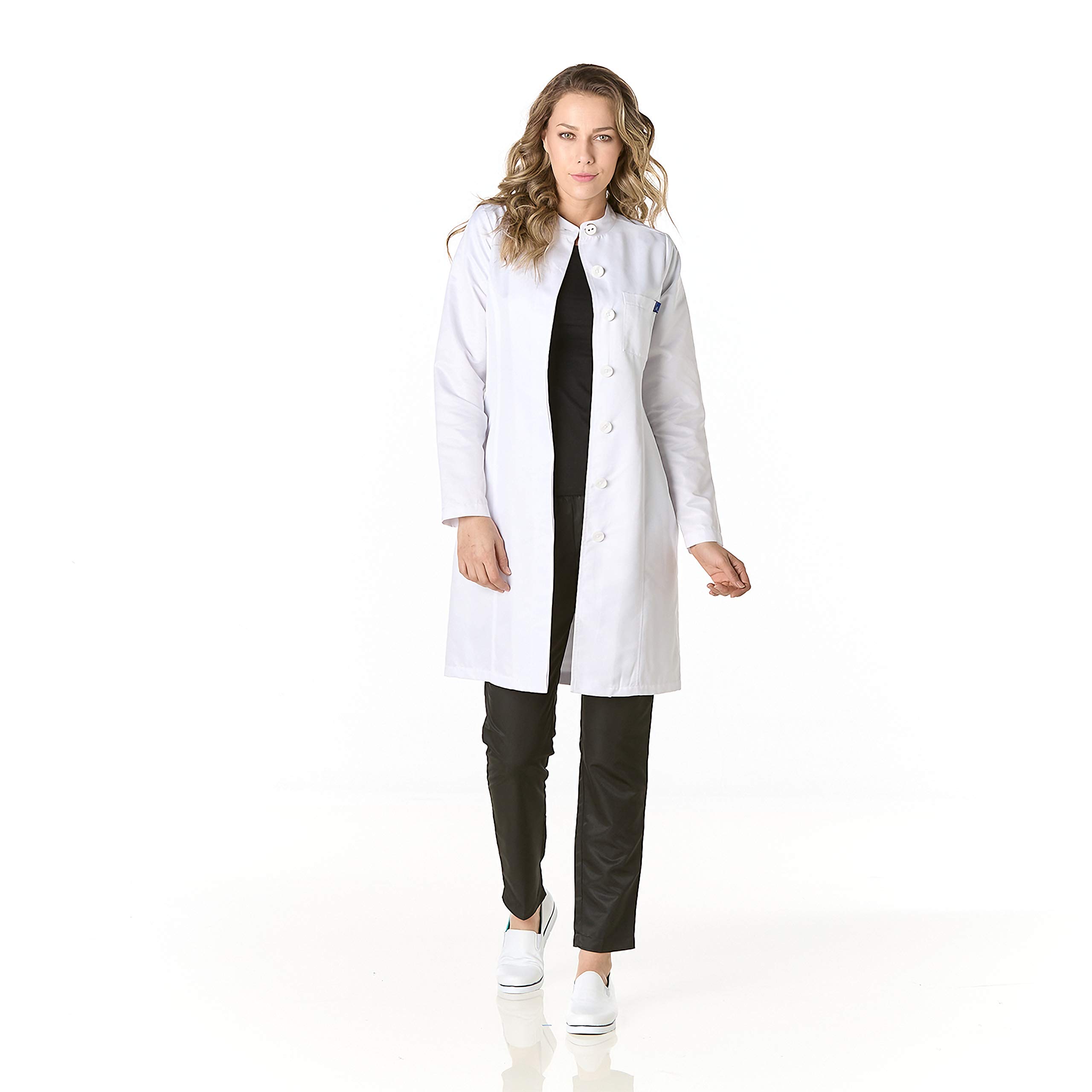 GALLANTDALE Bata Sanitaria Mujer Luxemburgo | Bata Médica Antifluidos Esterilizable con Cuello Mao