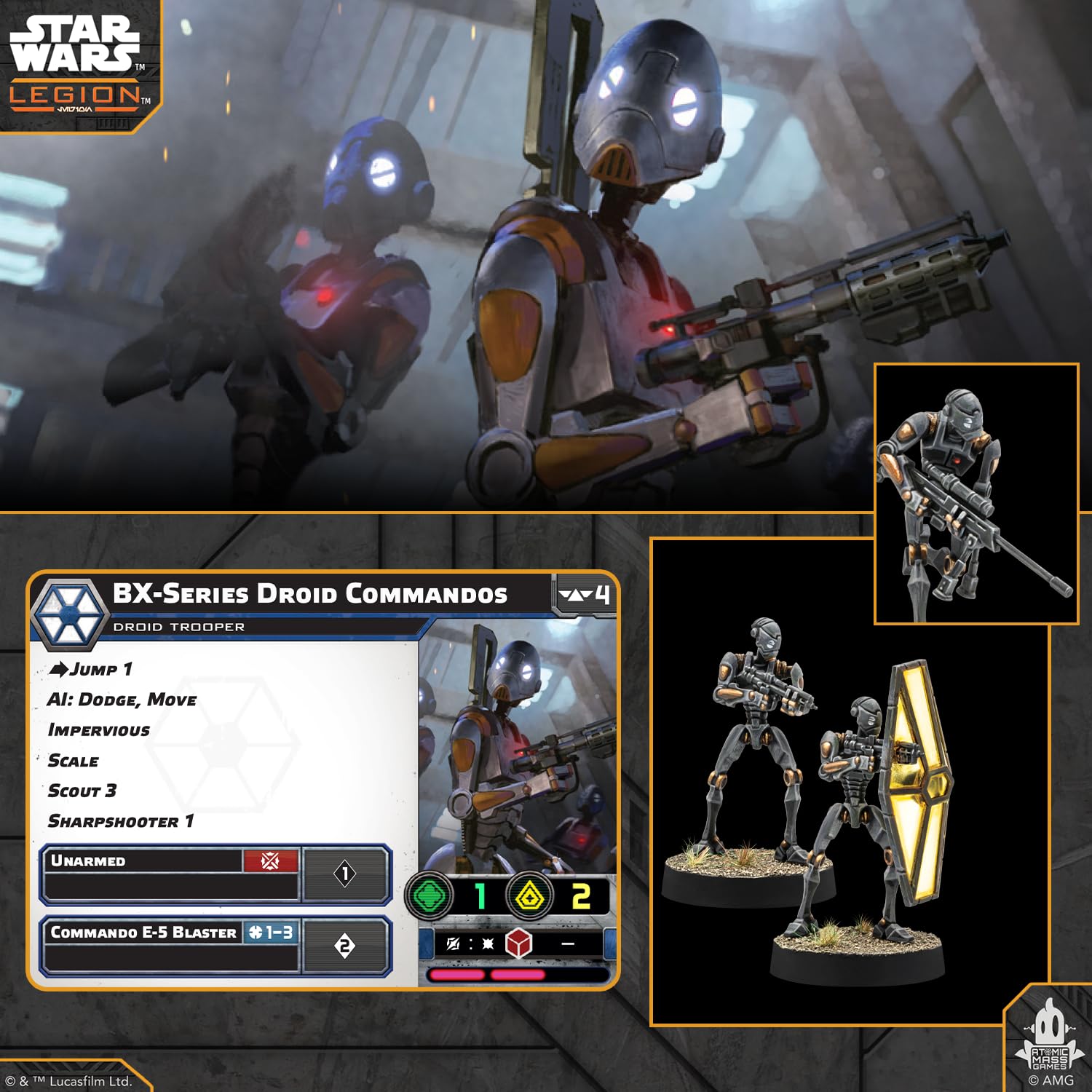 Asmodee | Star Wars: Legion BX-Series Droid Commandos | Gioco di miniature | Età 14+ anni | 2 giocatori | Tempo di gioco: 90 minuti