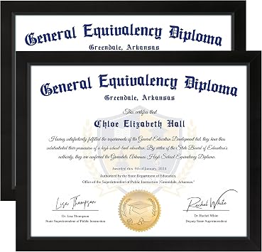 FIXSMITH 8.5x11 Diploma Frame, Black Picture Frame with Clear Plexiglass, 2 Pack Certificate Frame for Tabletop or Wall Display, 8.5x11 Document Frame, High School Diploma Frames