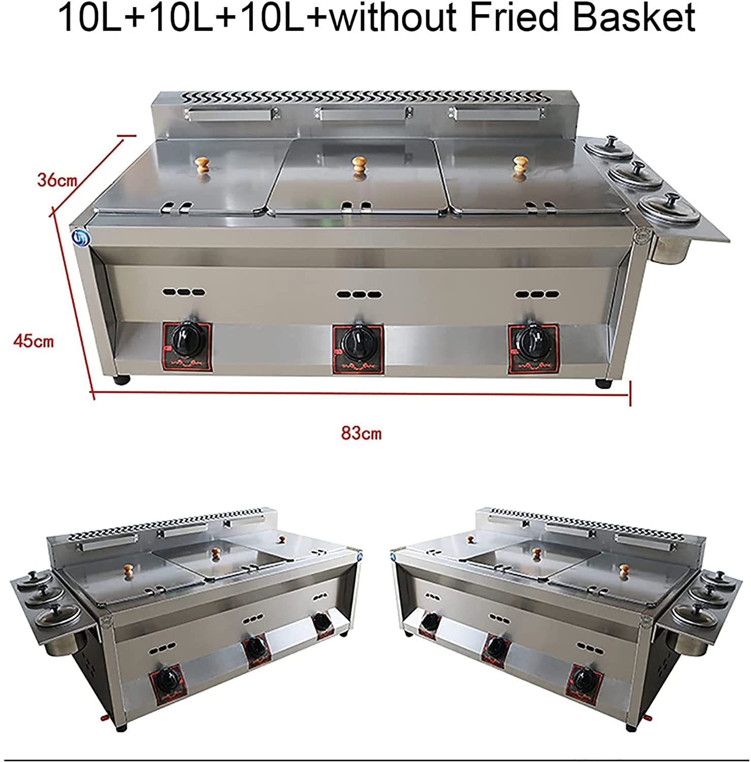 Friggitrice Professionale, friggitrice a Gas di Grande capacità da 20 l/30 l, friggitrice GPL in Acciaio Inossidabile per Uso Domestico e Commerciale, Potenza di Fuoco Regolabile, Facile da Pulire (1