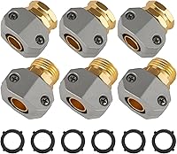 AuySier Garden Hose Repair Kit: 3 Sets Aluminum Alloy Connectors for 5/8" & 3/4" Hoses, Male/Female Leak-Proof Menders