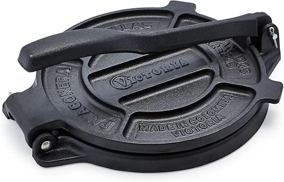 Creative Home & Kitchen Cast Iron Tortilla Press, 8", Black