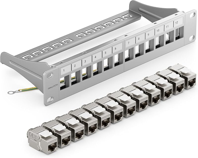 deleyCON MK5391 Patch Panel 12 porte CAT6a 1U