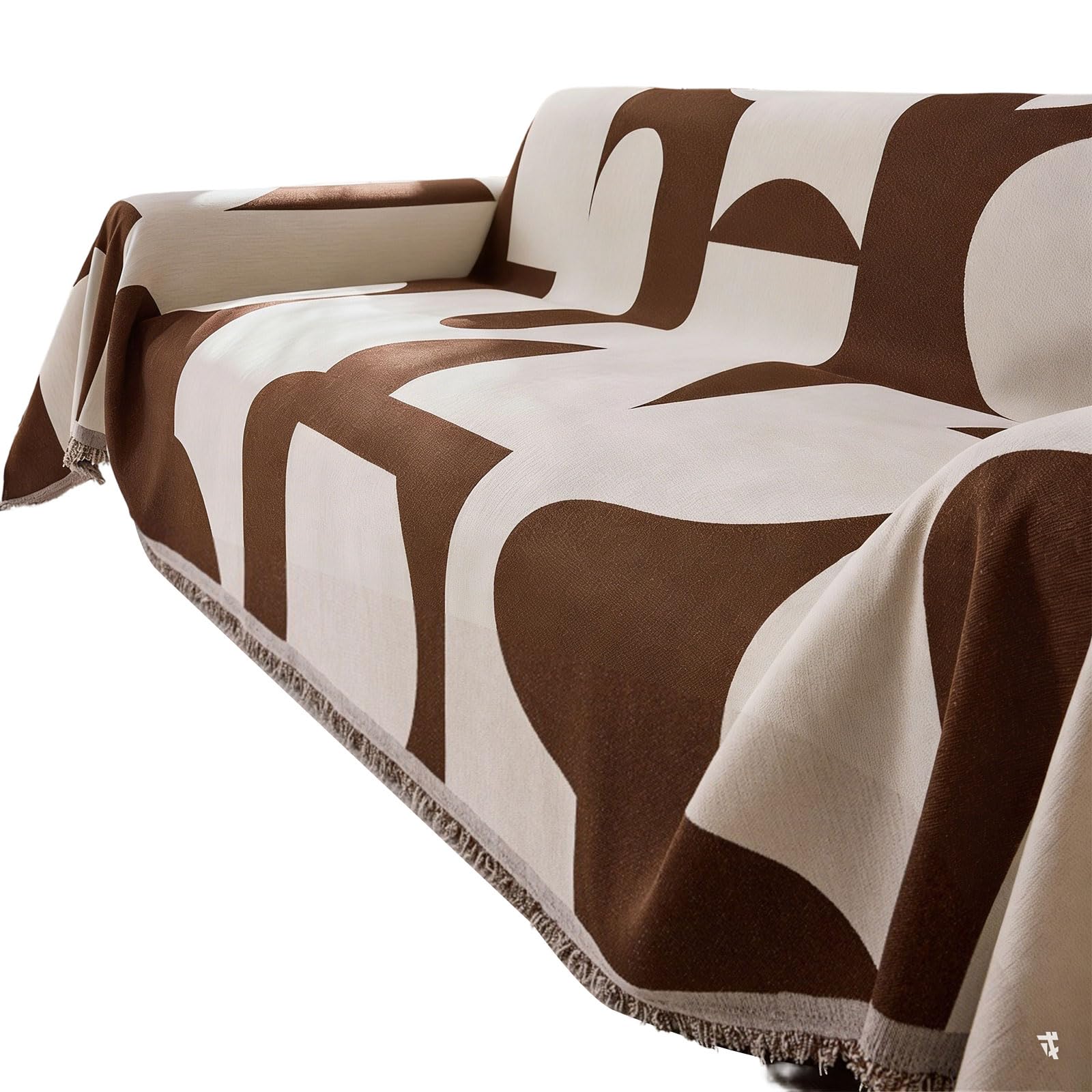 Nucelit Universals Sofa Cover Geometric Pattern Chenilles Fabric Couch Slipcover with Tassels Pet Furniture Protector for Home Use Furniture Protector Sofa Cover