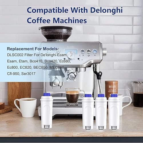 Miniatura 3 de Filtros de repuesto para máquina de café para filtro DeLonghi DLSC002, cartuchos de filtro de agua, ablandador de carbón activado, compatible con