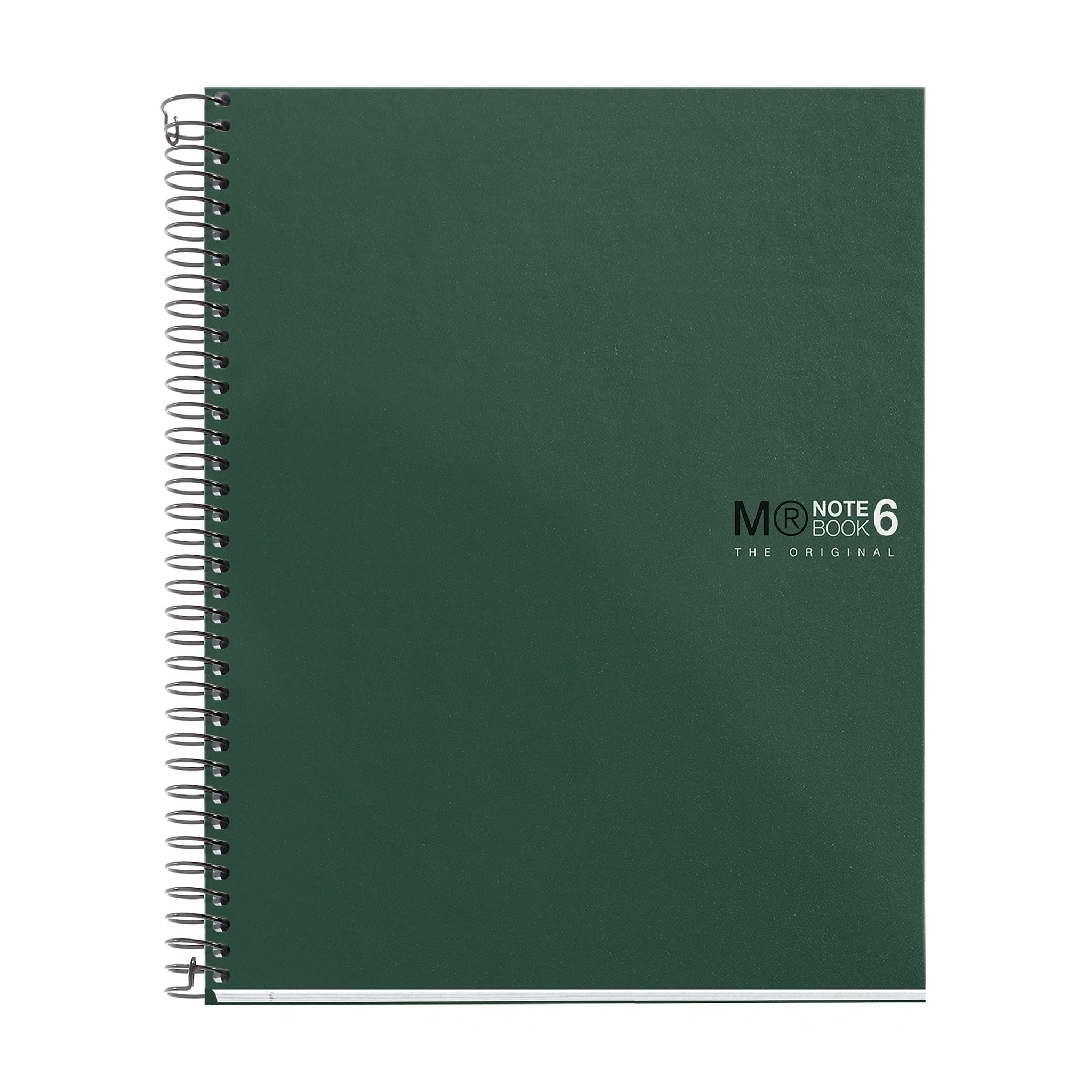 Miquelrius - The Original Notebook, 6 Stripes of Colours, A5, 150 Sheets of 5 mm, 70 g Micro-Perforated Paper, 2 Drills, Opaque Polypropylene Cover,