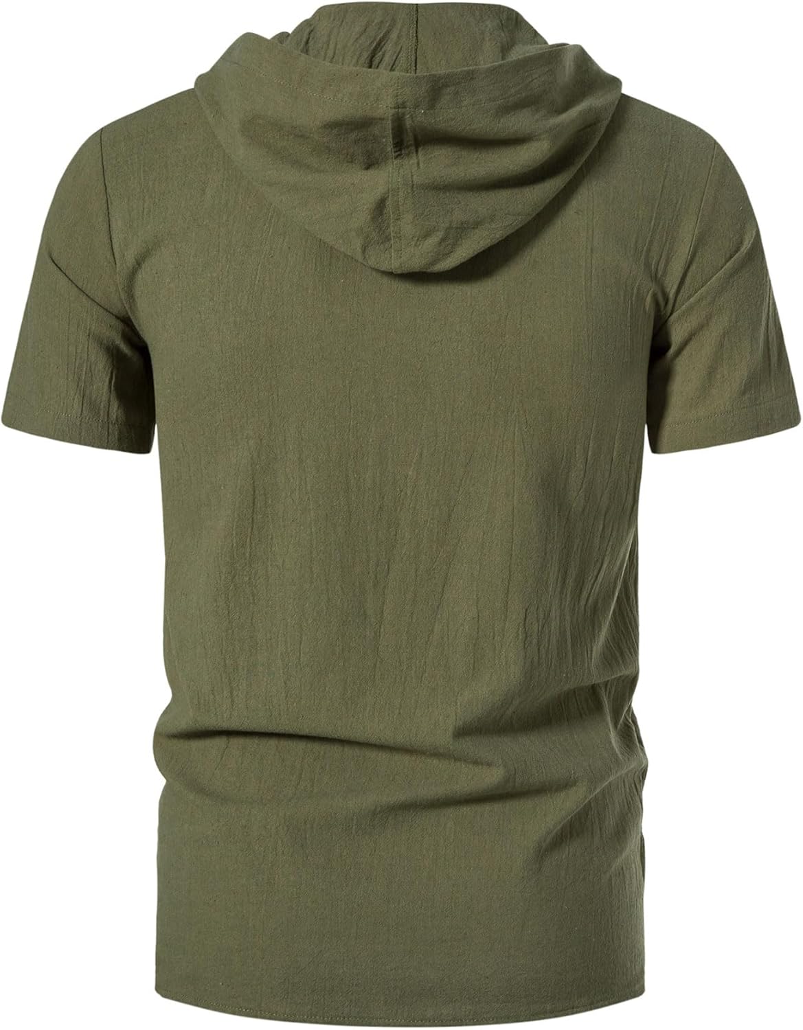 JEMITOP Men's Cotton Vintage Hooded Design Short Sleeve Lace up Shirts for Renaissance Pirate Viking Medieval Costume - Image 3